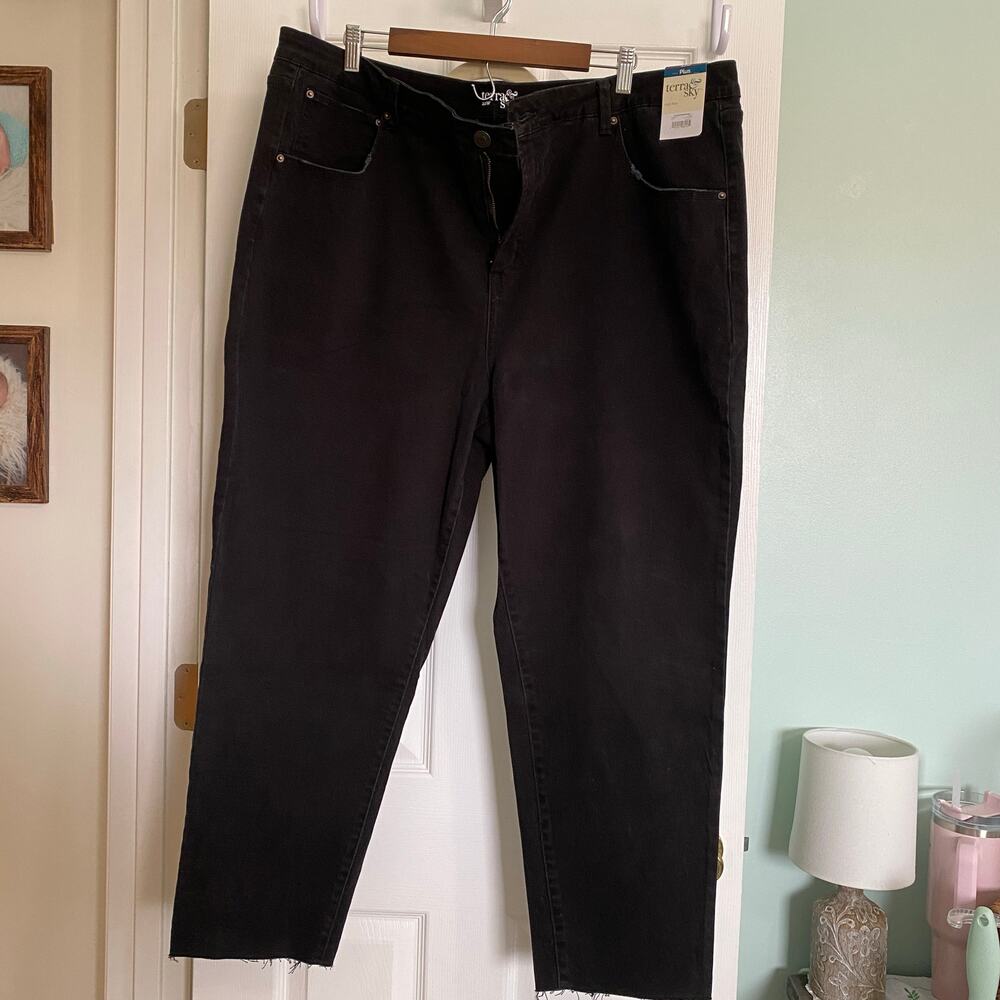 Women’s Plus Size High Rise Black Pants Jeans Size 22W Terra & Sky Curvy Vintage